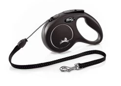 Flexi Classic Cord For Dogs Retractable Lead Black Medium 5m