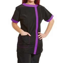 Groomtech Martina Boat Neck Grooming Jacket - Purple [Size: Small]