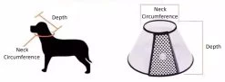 Groomtech Elizabethan Collar #6, Neck Circum 29-37m, Depth 18cm -Pet Products Store GT ECA06 1