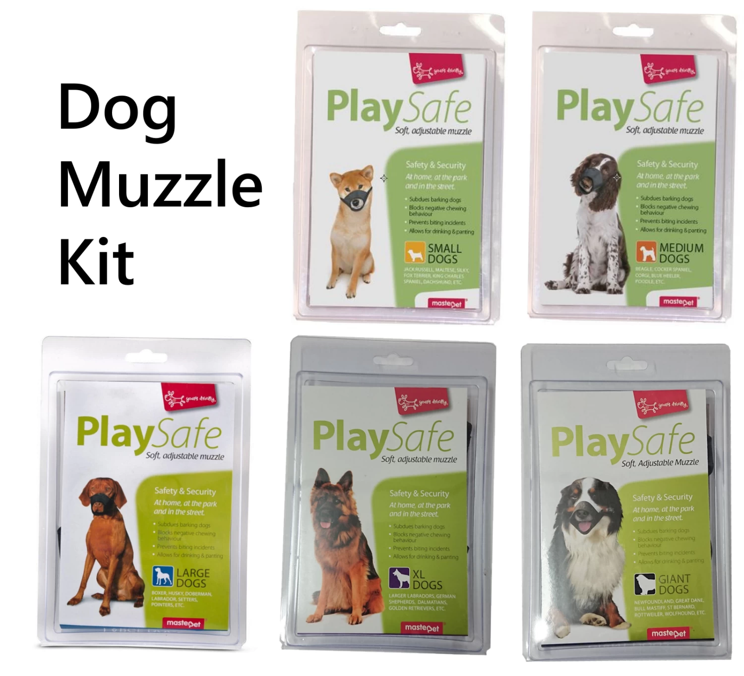 Yours Droolly 6pc Dog Muzzle Kit 1 Yours Droolly 6pc Dog Muzzle Kit