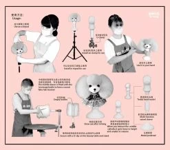 Mr. Jiang Multifunction Teddy Bear Head Mannequin With Stand / Model Dog -Pet Products Store MJ MF01H 5