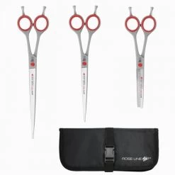 Roseline Scissors Set Of 3 Red Scissor With Case
