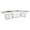 Dental Preparation Table With Stainless Steel Tub And Painted Cabinets