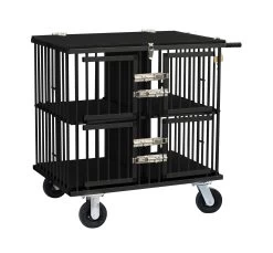 Aeolus 4-Berth Show Trolley With 6" Rubber Wheels - Large [Black]