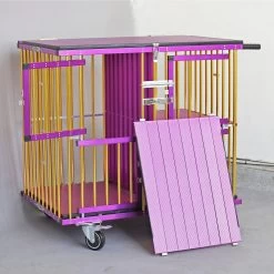 Aeolus 4-Berth Show Trolley With 6" Rubber Wheels - Large [Gold And Purple] -Pet Products Store T KB511NAF GP Kit6W 6