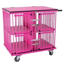 Aeolus 4-Berth Show Trolley With 4" Nylon Wheels - Large [Pink]