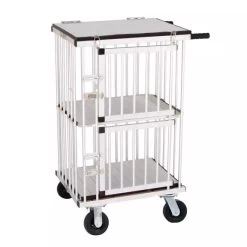 Aeolus 2-Berth Double Deck Show Trolley With 6" Rubber Wheels - XSmall [Silver]