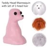 KissGrooming Head Mannequin (Teddy Bear) With Set Of 3 Head Hair
